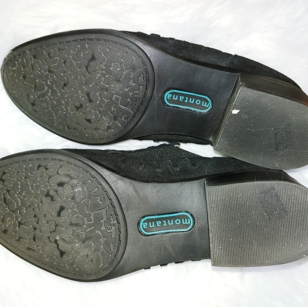 Montana Suede Leather Black Ankle Boot 7
